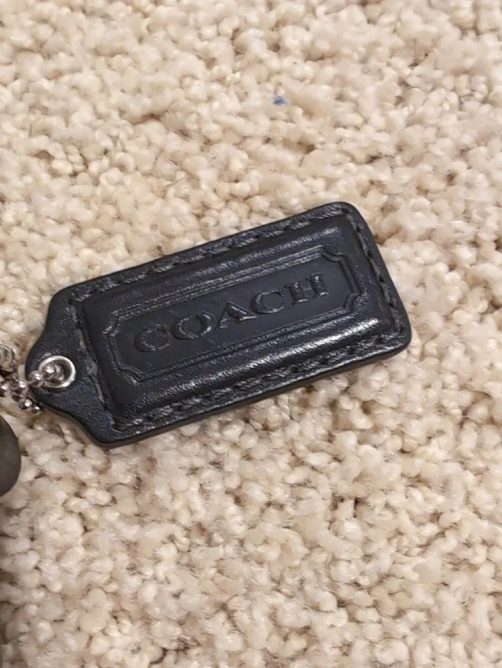 Coach Black Leather Messenger Bag with Silver-Tone Hardware